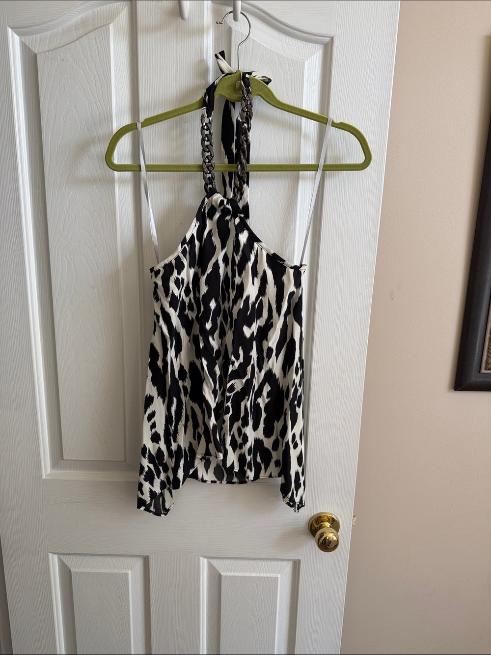 🌸 Alice & Trixie: Black and White Animal Print Halter Cami